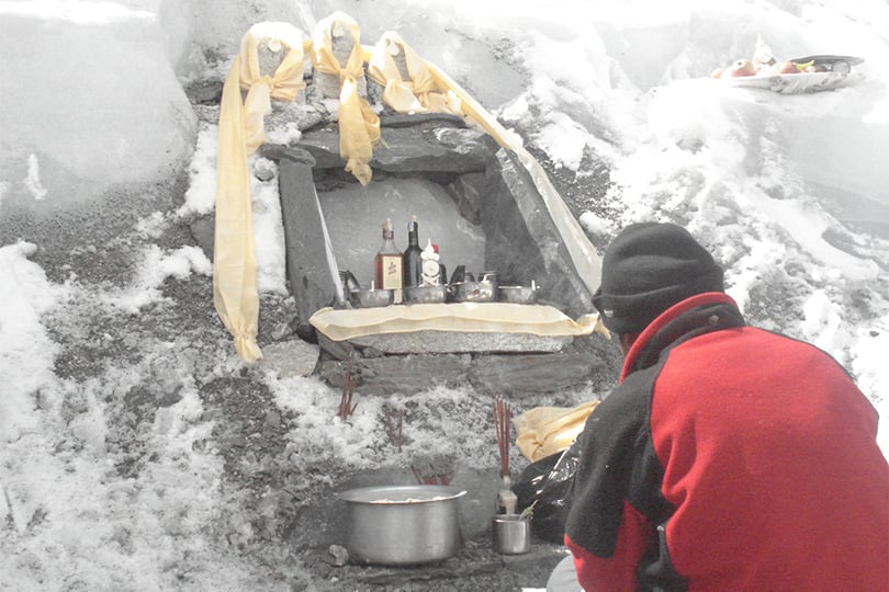 Sherpa’s sacred Puja before climbing Mount Everest