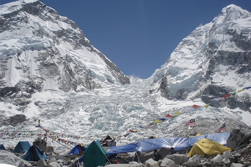Sleeping at the tents in the Everest Base Camp